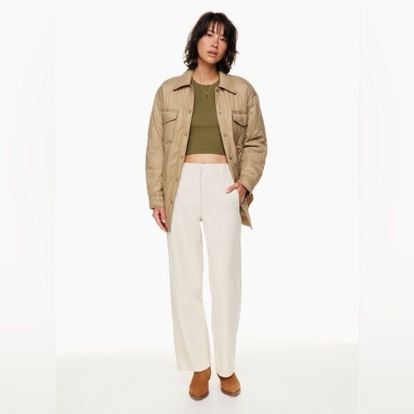 Wilfred Free | Go-to T-shirt | Olive Green Ribbed Crop Top - Picture 3 of 8